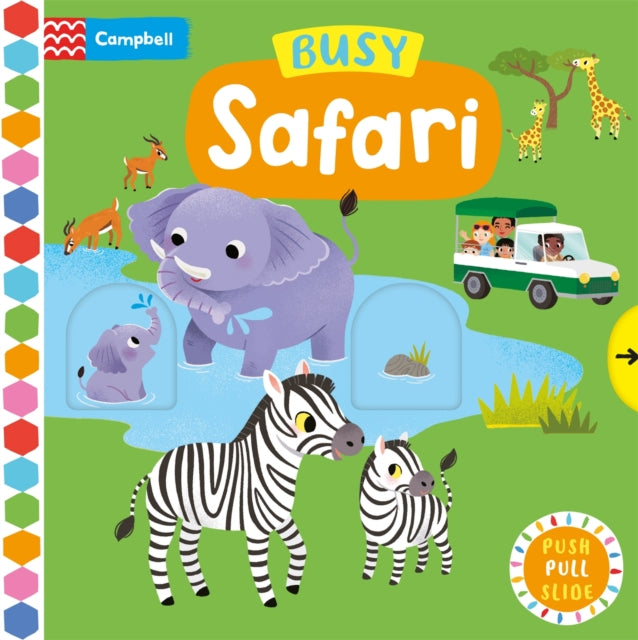 Busy Safari, A Push, Pull, Slide Book 9781035056200 Campbell Books