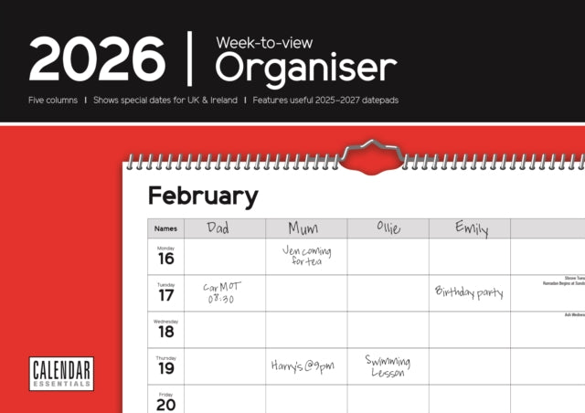 Essential Organiser Weektoview Planner A 9781529848472 